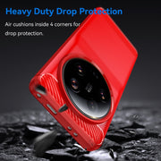 For Xiaomi 13 Ultra Carbon Fiber Brushed Texture TPU Case(Red)