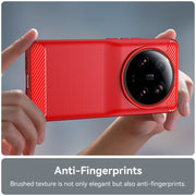 For Xiaomi 13 Ultra Carbon Fiber Brushed Texture TPU Case(Red)