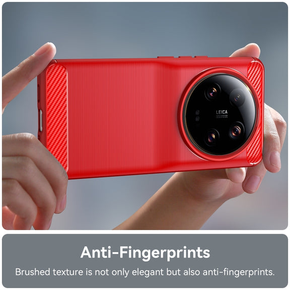 For Xiaomi 13 Ultra Carbon Fiber Brushed Texture TPU Case(Red)