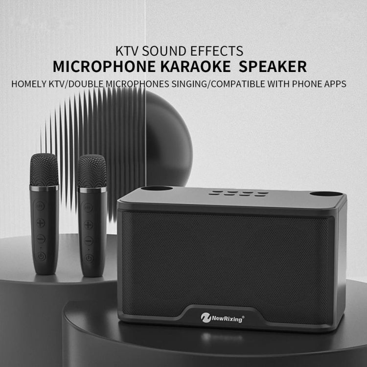 NewRixing NR8088 Wireless Microphone TWS Handheld Noise Reduction Smart Bluetooth Speaker(Black)