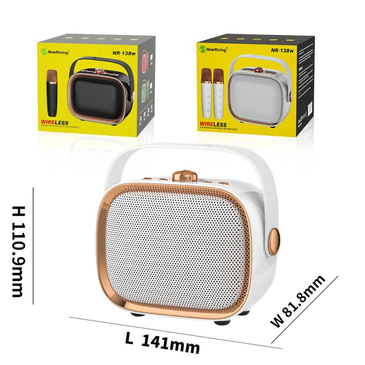 NewRixing NR138W Wireless Microphone TWS Handheld Noise Reduction Portable Smart Bluetooth Speaker(Green)