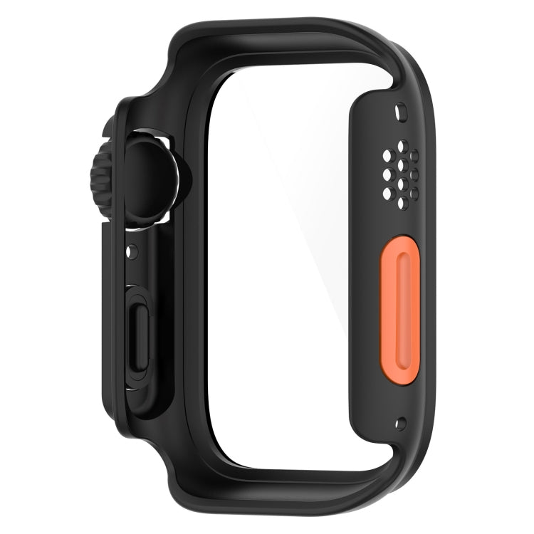For Apple Watch Series SE 2 / 6 / SE / 5 / 4 40mm Tempered Film + PC Integrated Watch Protective Case(Black)