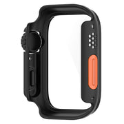 For Apple Watch Series SE 2 / 6 / SE / 5 / 4 40mm Tempered Film + PC Integrated Watch Protective Case(Black)