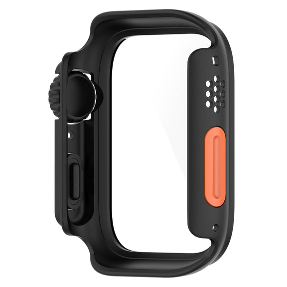 For Apple Watch Series SE 2 / 6 / SE / 5 / 4 40mm Tempered Film + PC Integrated Watch Protective Case(Black)