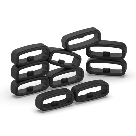 20mm 10pcs Universal Watch Band Fixed Silicone Ring Safety Buckle(White)