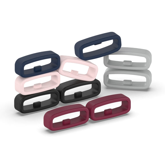 20mm 10pcs Universal Watch Band Fixed Silicone Ring Safety Buckle(White)