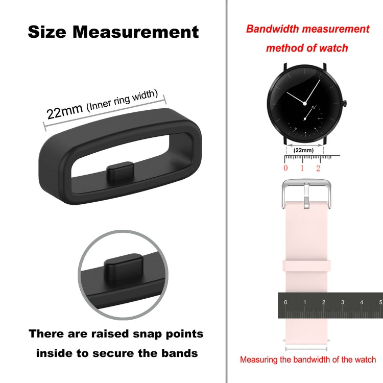 22mm 10pcs Universal Watch Band Fixed Silicone Ring Safety Buckle(Grey)