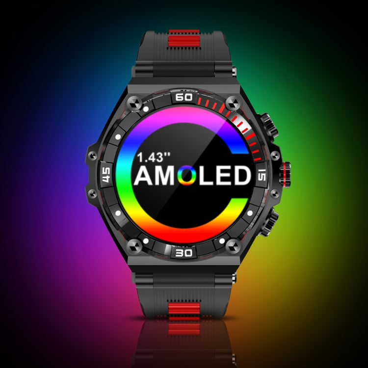 CT18 1.43 inch AMOLED Screen Smart Watch Supports Bluetooth Call/Blood Oxygen Detection(Red)