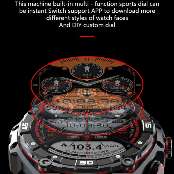 CT18 1.43 inch AMOLED Screen Smart Watch Supports Bluetooth Call/Blood Oxygen Detection(Red)