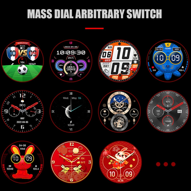 CT18 1.43 inch AMOLED Screen Smart Watch Supports Bluetooth Call/Blood Oxygen Detection(Red)