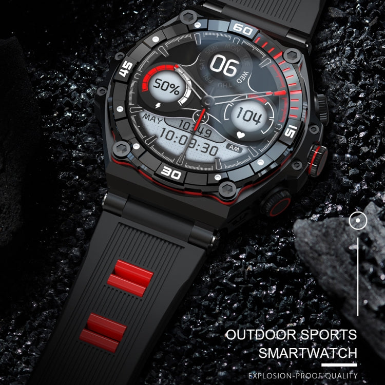 CT18 1.43 inch AMOLED Screen Smart Watch Supports Bluetooth Call/Blood Oxygen Detection(Red)