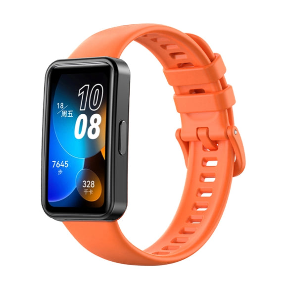 For Huawei Band 8 16mm Solid Color Silicone Replacement Watch Band(Orange)