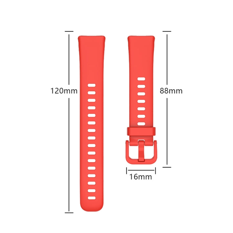 For Huawei Band 8 16mm Solid Color Silicone Replacement Watch Band(Orange)