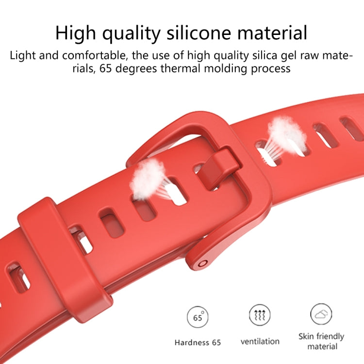 For Huawei Band 8 16mm Solid Color Silicone Replacement Watch Band(Orange)