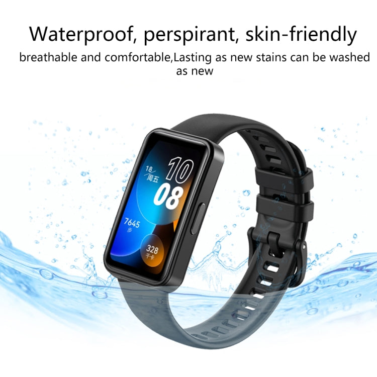 For Huawei Band 8 16mm Solid Color Silicone Replacement Watch Band(Orange)