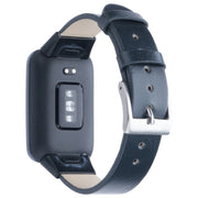 For Xiaomi Mi Band 7 Pro Leather Texture Replacement Watch Band(Dark Blue)