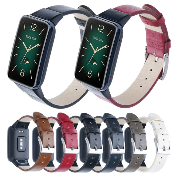 For Xiaomi Mi Band 7 Pro Leather Texture Replacement Watch Band(Army Green)