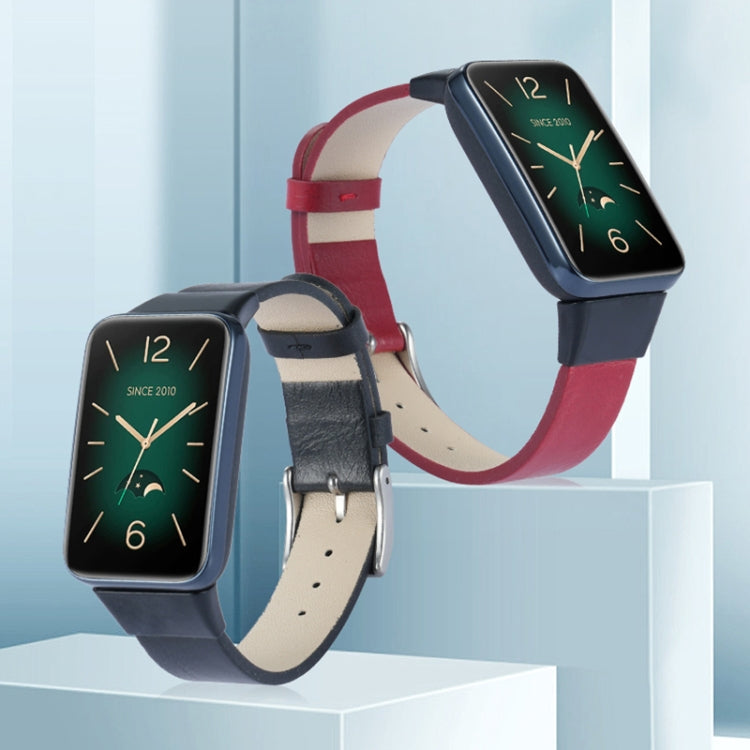 For Xiaomi Mi Band 7 Pro Leather Texture Replacement Watch Band(Army Green)