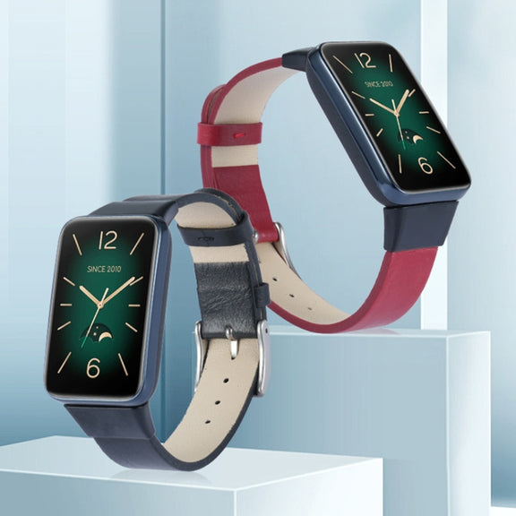 For Xiaomi Mi Band 7 Pro Leather Texture Replacement Watch Band(Army Green)