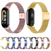 For Xiaomi Mi Band 8 Milanese Buckle Metal Watch Band(Black)