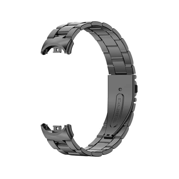 For Xiaomi Mi Band 8 Milanese Three-bead Metal Watch Band(Black)