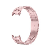 For Xiaomi Mi Band 8 Milanese Three-bead Metal Watch Band(Rose Pink)