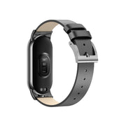 For Xiaomi Mi Band 8 Leather Replacement Watch Band(Black)