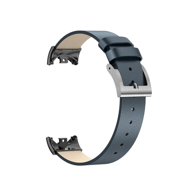 For Xiaomi Mi Band 8 Leather Replacement Watch Band(Midnight Blue)