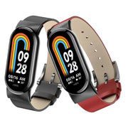 For Xiaomi Mi Band 8 Leather Replacement Watch Band(Black)
