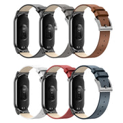 For Xiaomi Mi Band 8 Leather Replacement Watch Band(Black)