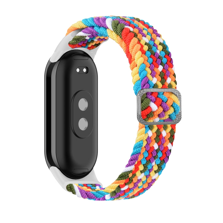 For Xiaomi Mi Band 8 Adjustable Nylon Braided Elasticity Watch Band(Rainbow)