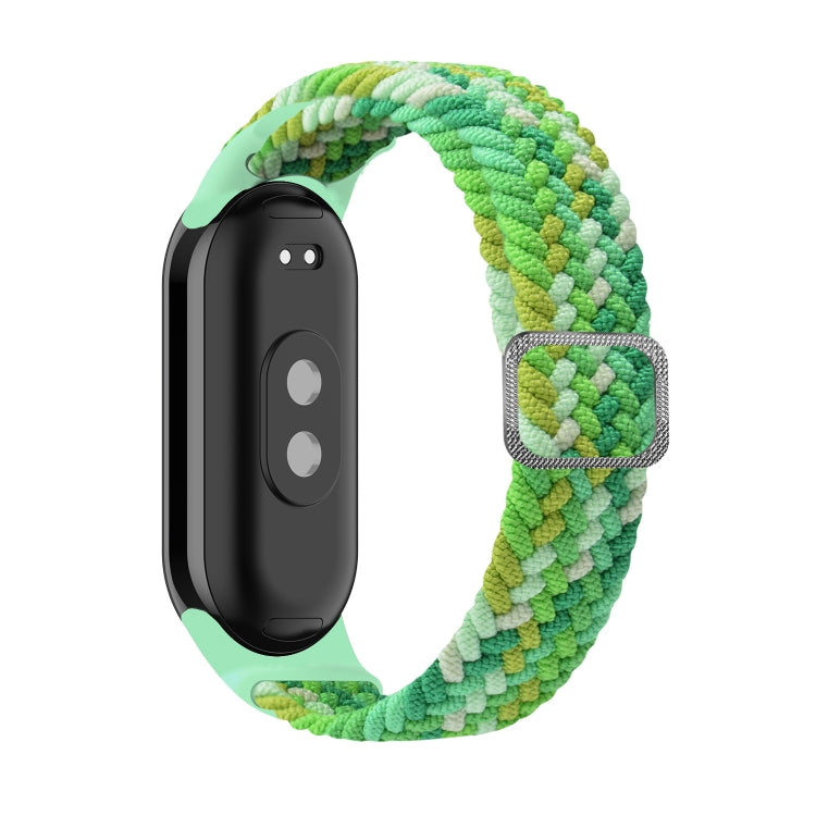 For Xiaomi Mi Band 8 Adjustable Nylon Braided Elasticity Watch Band(Colorful Green)