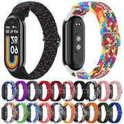 For Xiaomi Mi Band 8 Adjustable Nylon Braided Elasticity Watch Band(Grey)
