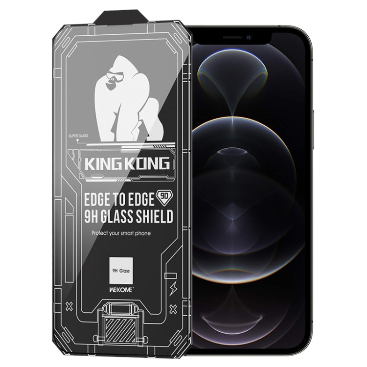For iPhone 12 Pro WK WTP-066 King Kong Vacha 9D Curved HD Tempered Glass Film(Black)