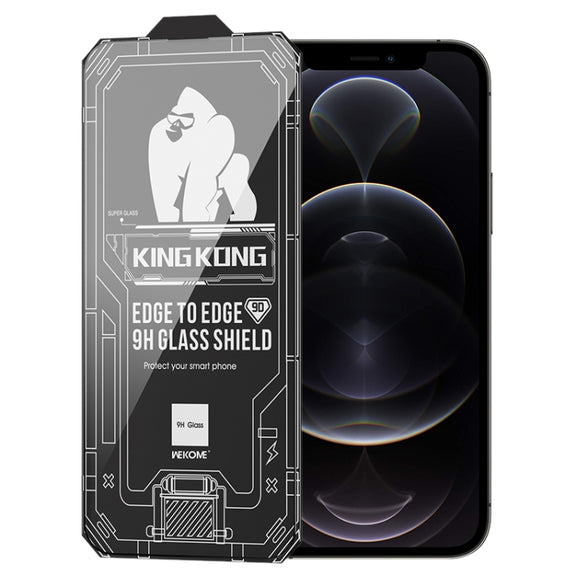 For iPhone 12 Pro WK WTP-066 King Kong Vacha 9D Curved HD Tempered Glass Film(Black)