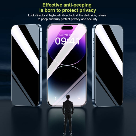 For iPhone 13 Pro Max WK WTP-067 King Kong Vacha 9D Curved Privacy Tempered Glass Film(Black)