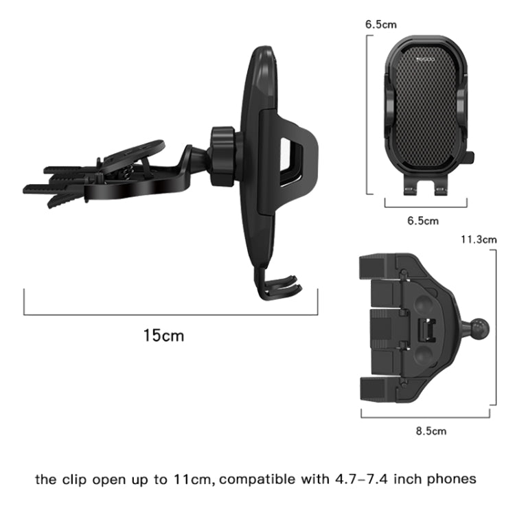 Yesido C84 360 Degree Rotating CD Port Car Phone Holder(Black)