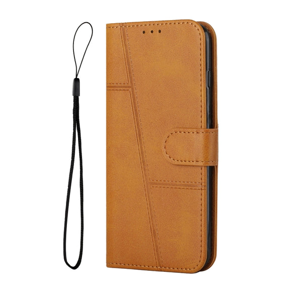 For Xiaomi Redmi Note 12 4G Global Stitching Calf Texture Buckle Leather Phone Case(Yellow)
