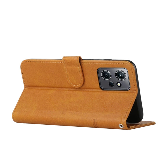For Xiaomi Redmi Note 12 4G Global Stitching Calf Texture Buckle Leather Phone Case(Yellow)