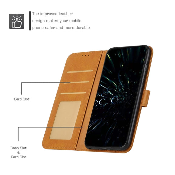 For Xiaomi Redmi Note 12 4G Global Stitching Calf Texture Buckle Leather Phone Case(Yellow)