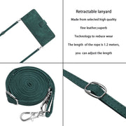 For Tecno Spark 10 Pro Skin Feel Stripe Pattern Leather Phone Case with Lanyard(Green)