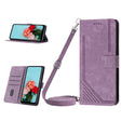 For Tecno Spark 10 Pro Skin Feel Stripe Pattern Leather Phone Case with Lanyard(Purple) - free shipping - PMC TechLife - Order now!