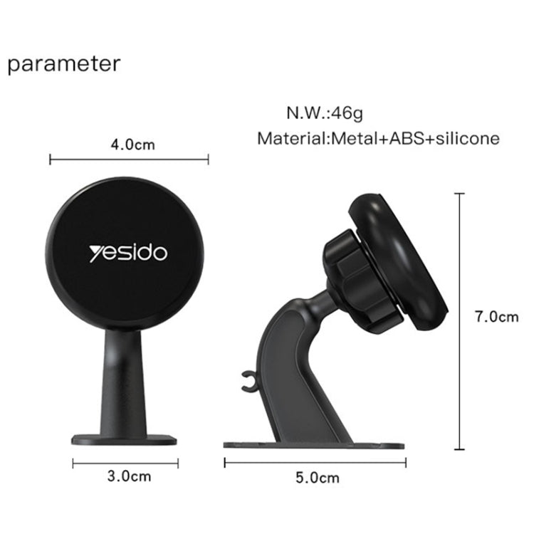 Yesido C91 Car Center Console Paste Magsafe Magnetic Phone Tablet Holder(Black)