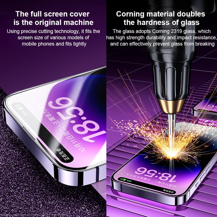 For iPhone 14 Pro WK WTP-068 King Kong Vacha Corning 9D Curved HD Tempered Glass Film(Black)