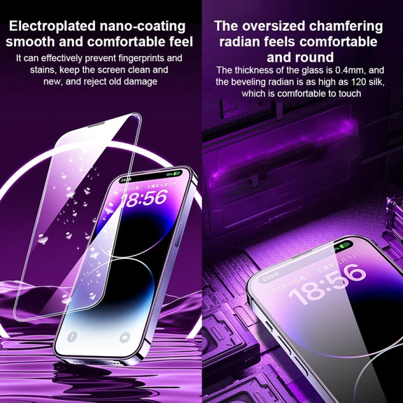 For iPhone 14 Pro WK WTP-068 King Kong Vacha Corning 9D Curved HD Tempered Glass Film(Black)