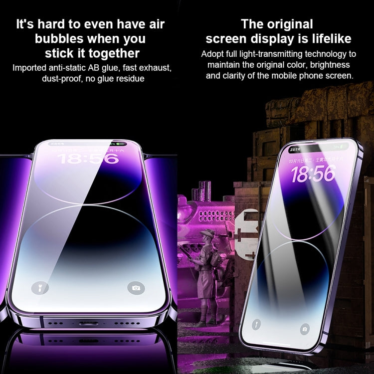 For iPhone 14 Pro WK WTP-068 King Kong Vacha Corning 9D Curved HD Tempered Glass Film(Black)
