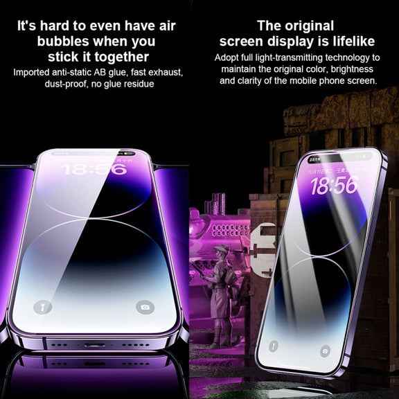 For iPhone 14 Pro WK WTP-068 King Kong Vacha Corning 9D Curved HD Tempered Glass Film(Black)