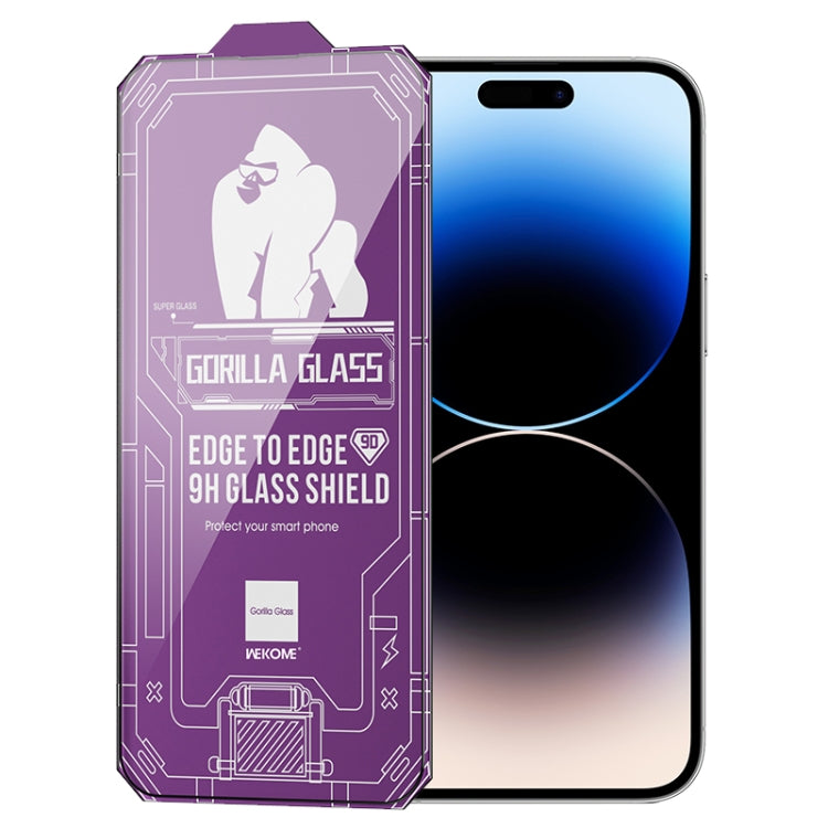 For iPhone 14 Pro Max WK WTP-068 King Kong Vacha Corning 9D Curved HD Tempered Glass Film(Black)