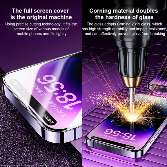For iPhone 14 Pro Max WK WTP-068 King Kong Vacha Corning 9D Curved HD Tempered Glass Film(Black)