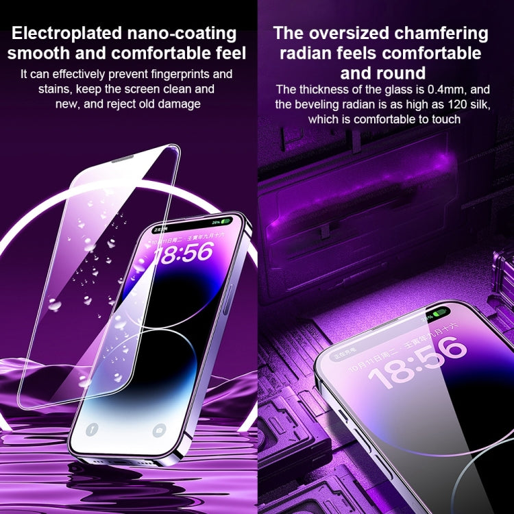 For iPhone 14 Pro Max WK WTP-068 King Kong Vacha Corning 9D Curved HD Tempered Glass Film(Black)